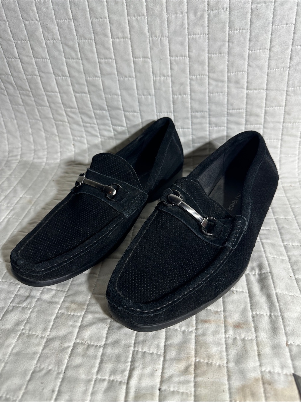 Saks Fifth Avenue Dominic Black Suede Mesh Bit Loafers